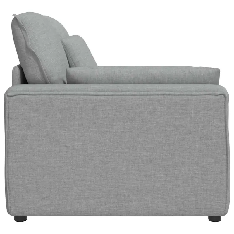 Modulinė sofa su porankiu ir pagalvėlėmis, šviesiai pilka, 100 cm
