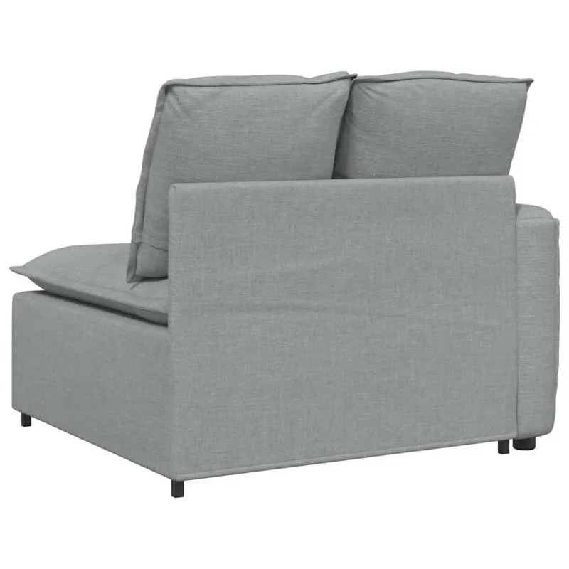 Modulinė sofa su porankiu ir pagalvėlėmis, šviesiai pilka, 100 cm