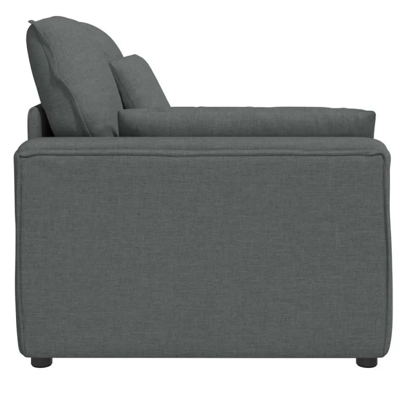 Modulinė sofa su porankiu ir pagalvėlėmis, tamsiai pilka, 100 cm