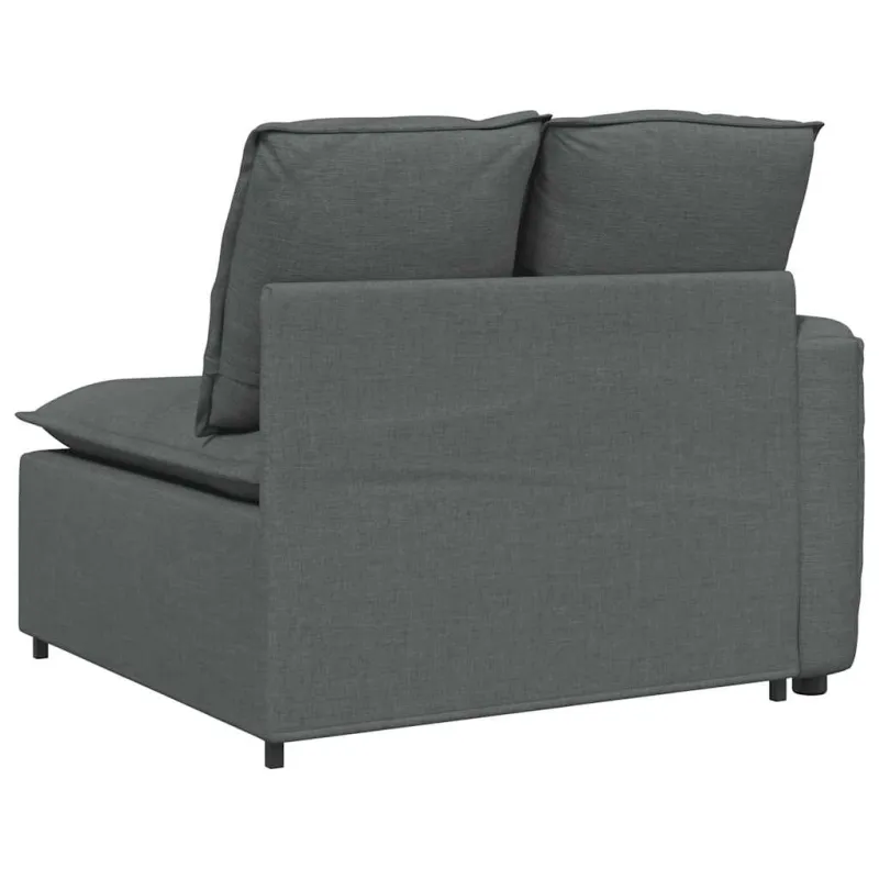 Modulinė sofa su porankiu ir pagalvėlėmis, tamsiai pilka, 100 cm