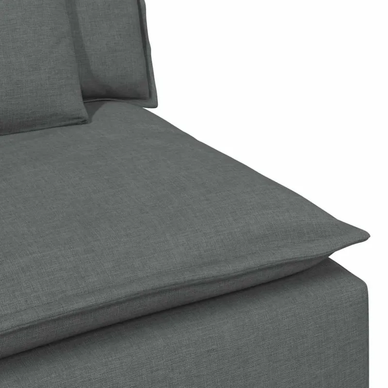 Modulinė sofa su porankiu ir pagalvėlėmis, tamsiai pilka, 100 cm