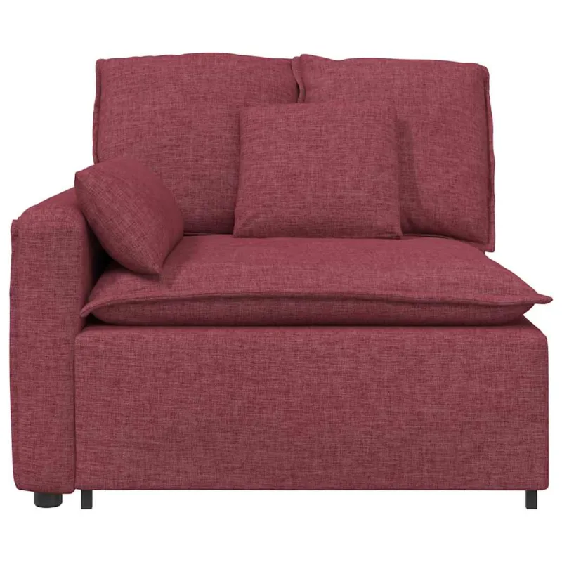 Modulinė sofa su porankiu, vyno raudonos spalvos, 100 cm