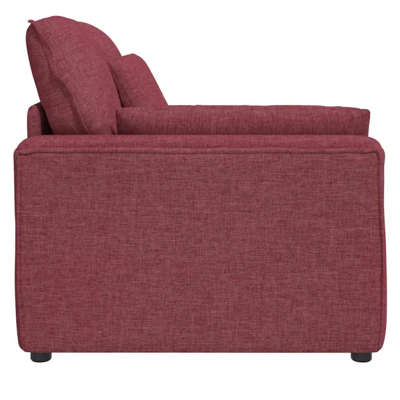 Modulinė sofa su porankiu, vyno raudonos spalvos, 100 cm
