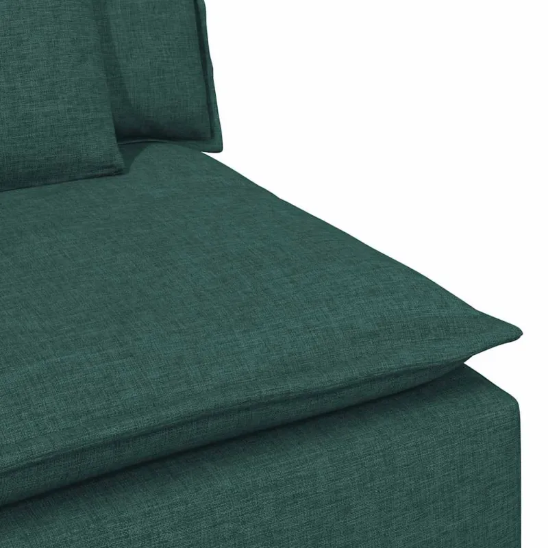 Modulinė sofa su porankiais ir pagalvėlėmis, tamsiai žalia, 100 cm