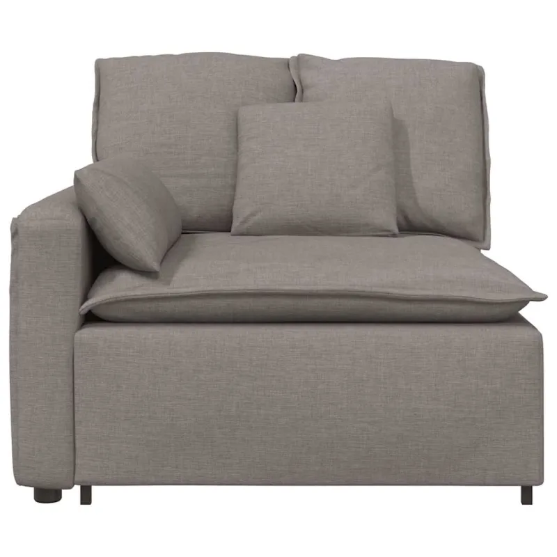 Modulinė sofa, porankis, galo modulis su pagalvėlėmis, pilkai ruda, 100 cm