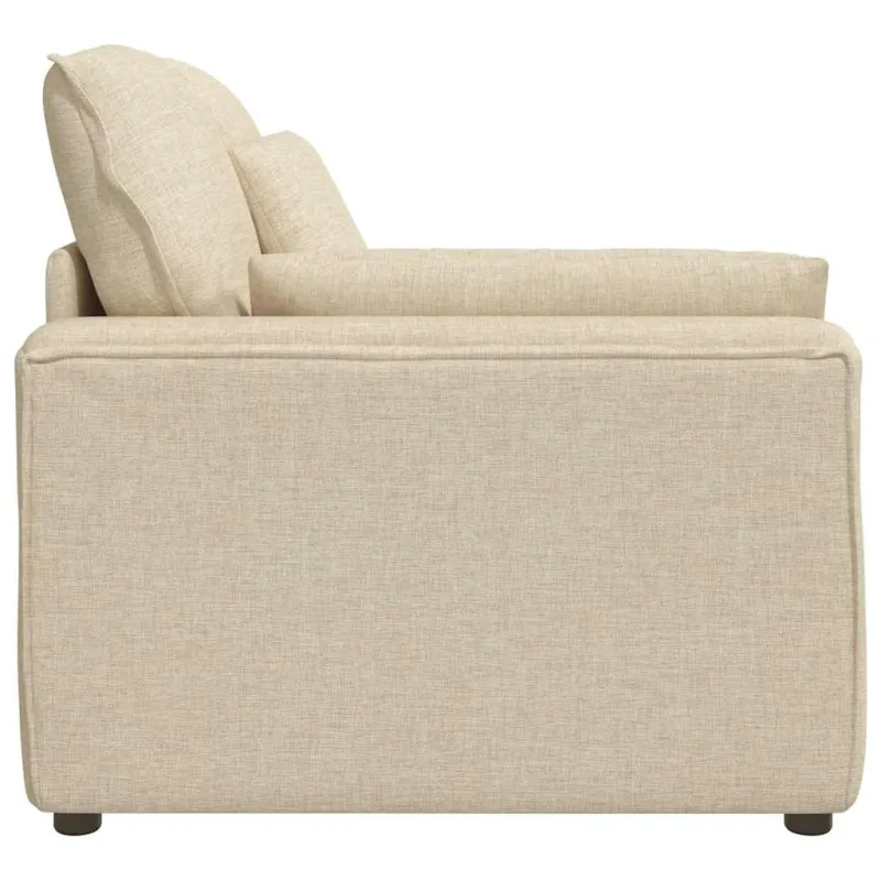 Modulinė sofa su porankiu ir pagalvėlėmis, kreminės spalvos, 100 cm