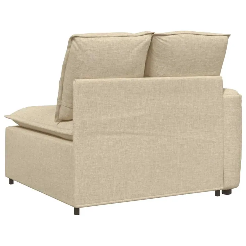 Modulinė sofa su porankiu ir pagalvėlėmis, kreminės spalvos, 100 cm
