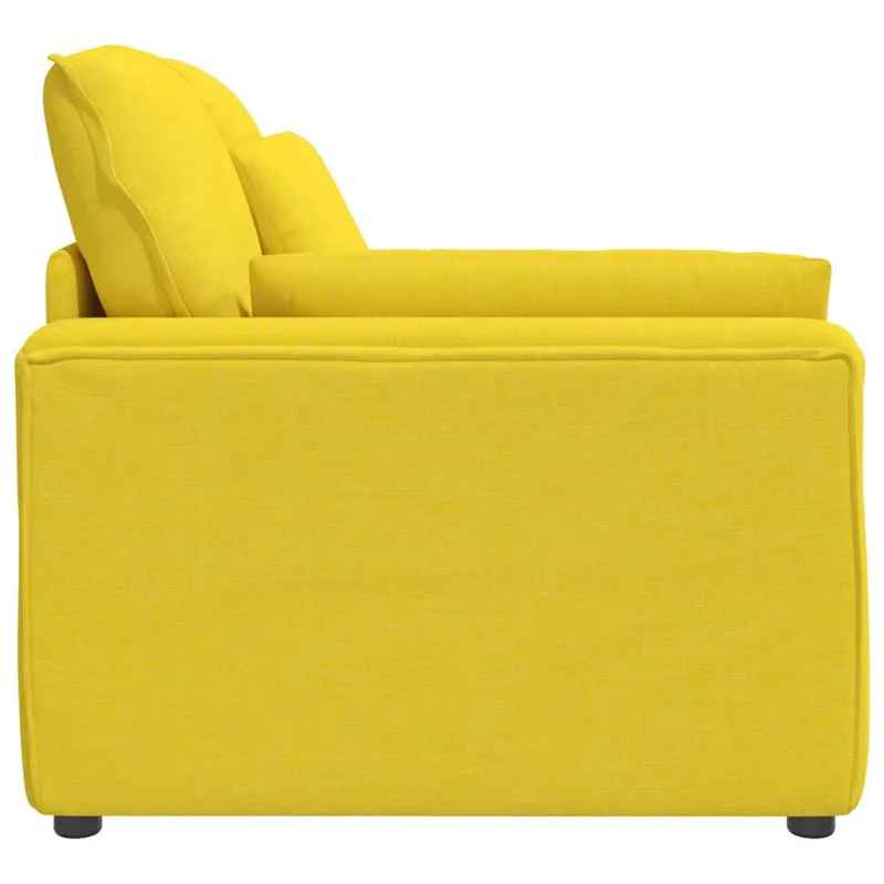 Modulinė sofa su porankiais ir pagalvėlėmis, šviesiai geltona, 100 cm