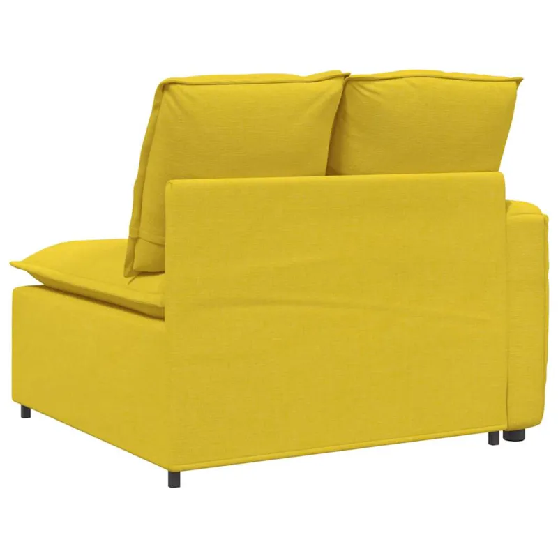 Modulinė sofa su porankiais ir pagalvėlėmis, šviesiai geltona, 100 cm
