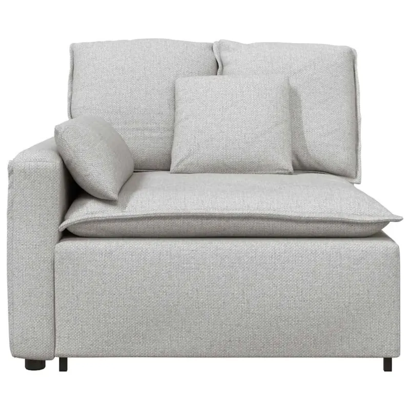 Modulinė sofa su porankiu ir pagalvėlėmis, pilka, 100 cm
