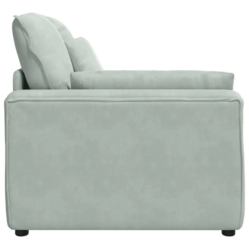 Modulinė sofa su porankiu ir pagalvėlėmis, šviesiai pilka, 100 cm
