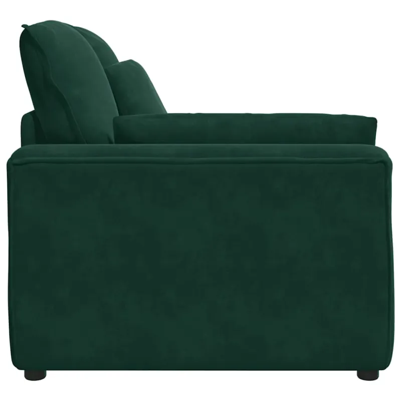 Modulinė sofa su porankiais ir pagalvėlėmis, tamsiai žalia, 100 cm