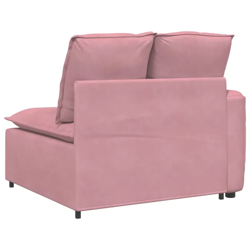 Modulinė sofa su porankiu ir pagalvėlėmis, rožinė, 100 cm