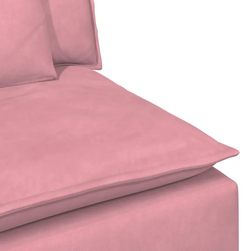 Modulinė sofa su porankiu ir pagalvėlėmis, rožinė, 100 cm