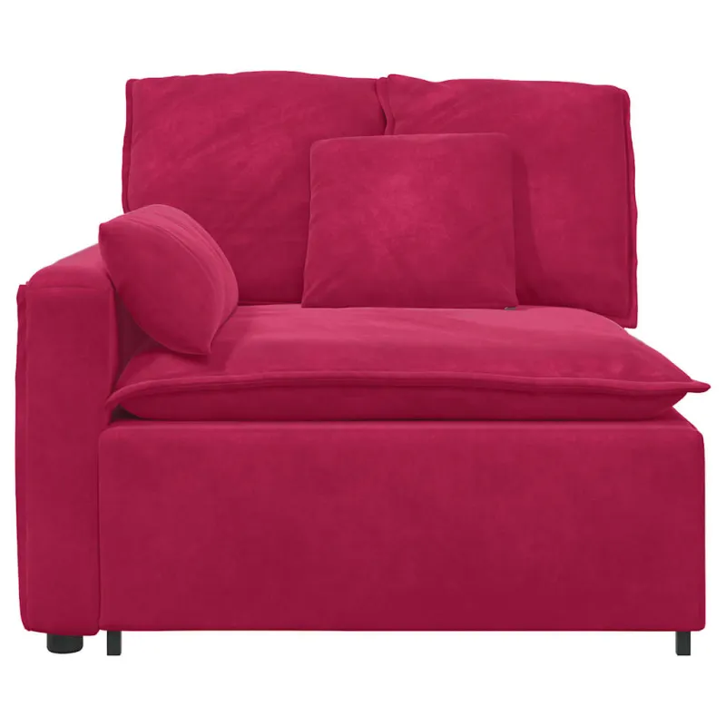 Modulinė sofa su porankiu, vyno raudonos spalvos, 100 cm
