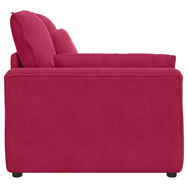 Modulinė sofa su porankiu, vyno raudonos spalvos, 100 cm