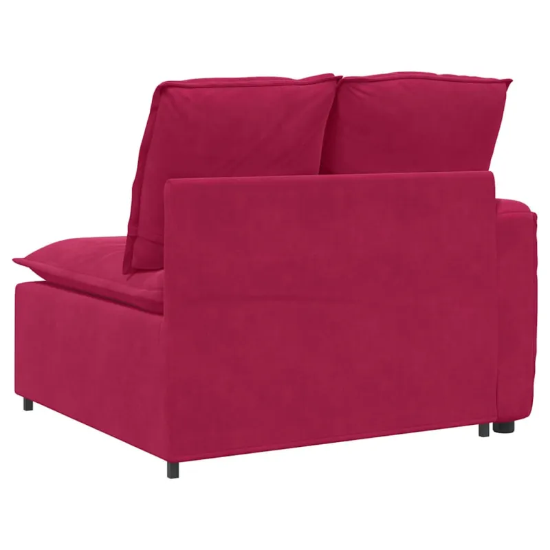Modulinė sofa su porankiu, vyno raudonos spalvos, 100 cm