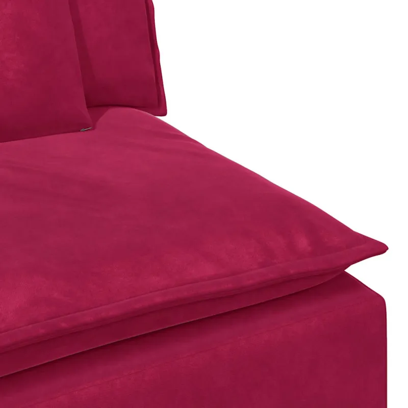 Modulinė sofa su porankiu, vyno raudonos spalvos, 100 cm
