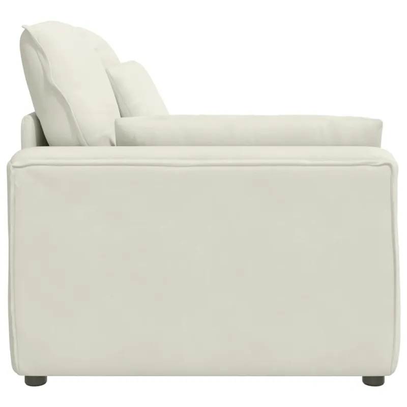 Modulinė sofa su porankiu ir pagalvėlėmis, kreminės spalvos, 100 cm