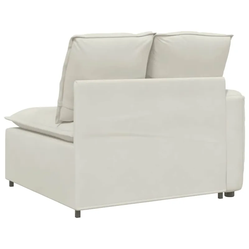 Modulinė sofa su porankiu ir pagalvėlėmis, kreminės spalvos, 100 cm
