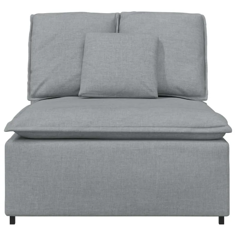 Modulinė sofa su pagalvėlėmis, šviesiai pilka, 100 cm