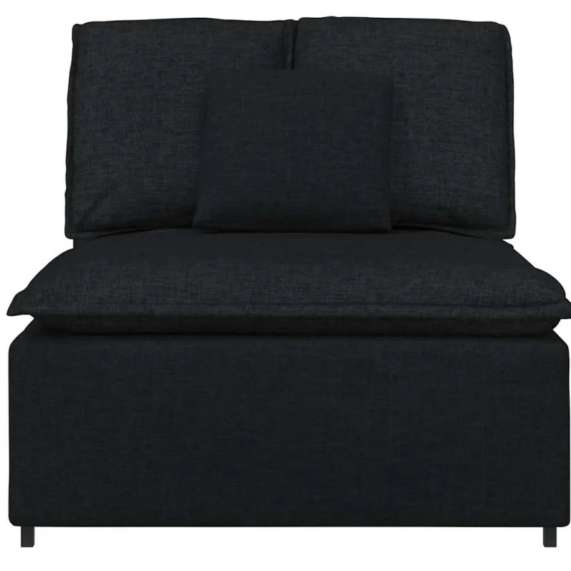 Modulinė sofa su pagalvėlėmis, juoda, 100 cm