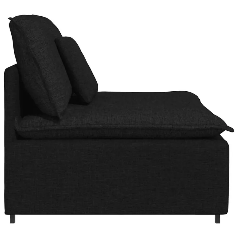Modulinė sofa su pagalvėlėmis, juoda, 100 cm