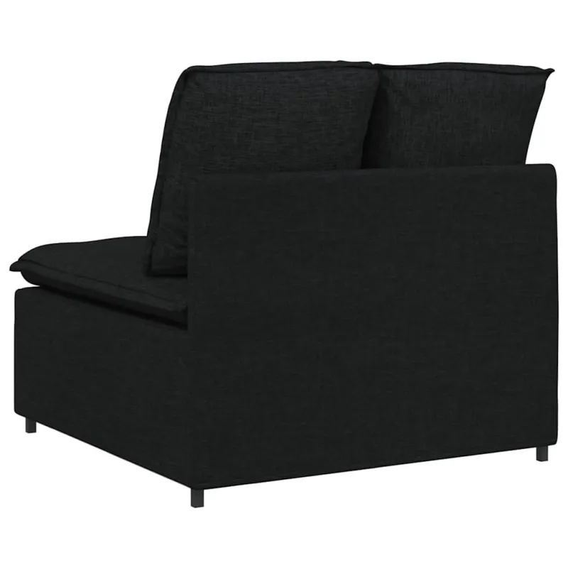 Modulinė sofa su pagalvėlėmis, juoda, 100 cm