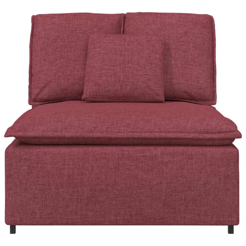 Modulinė sofa su pagalvėlėmis, vyno raudonumo, 100 cm