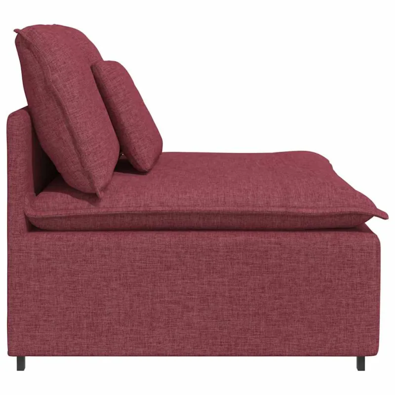 Modulinė sofa su pagalvėlėmis, vyno raudonumo, 100 cm