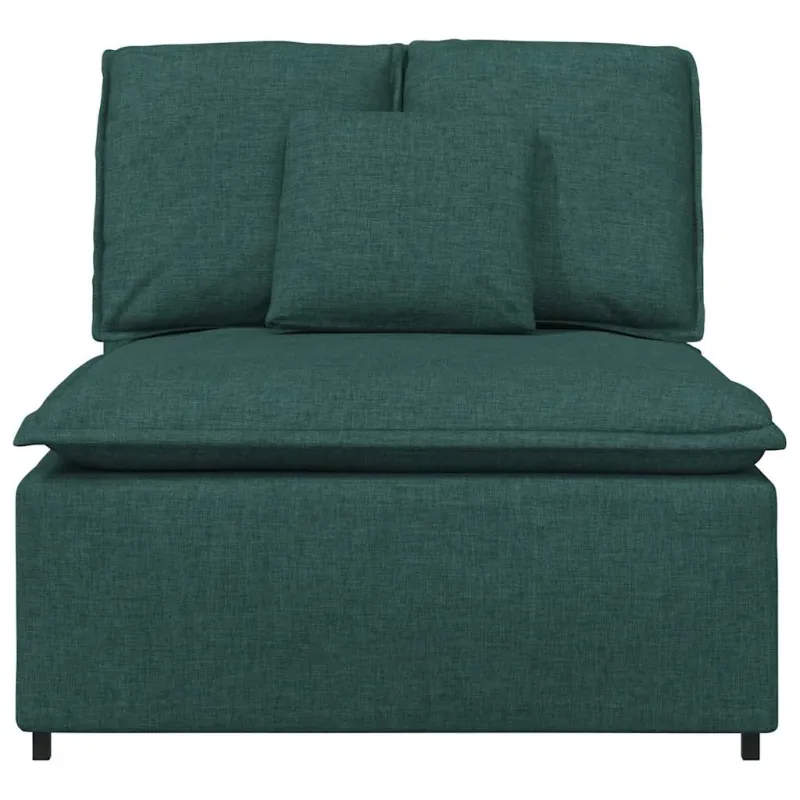 Modulinė sofa su pagalvėlėmis, tamsiai žalia, 100 cm