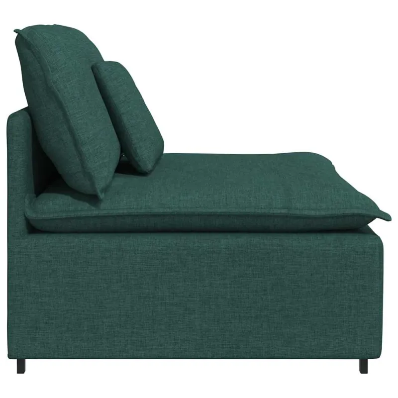 Modulinė sofa su pagalvėlėmis, tamsiai žalia, 100 cm