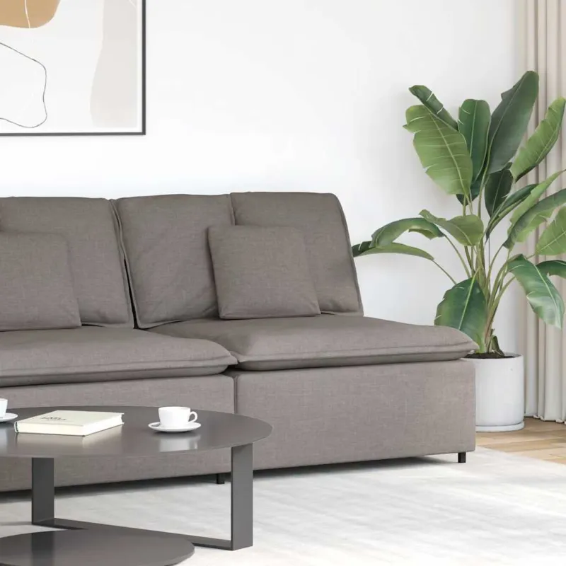 Modulinė sofa su pagalvėlėmis, pilkai ruda, 100 cm
