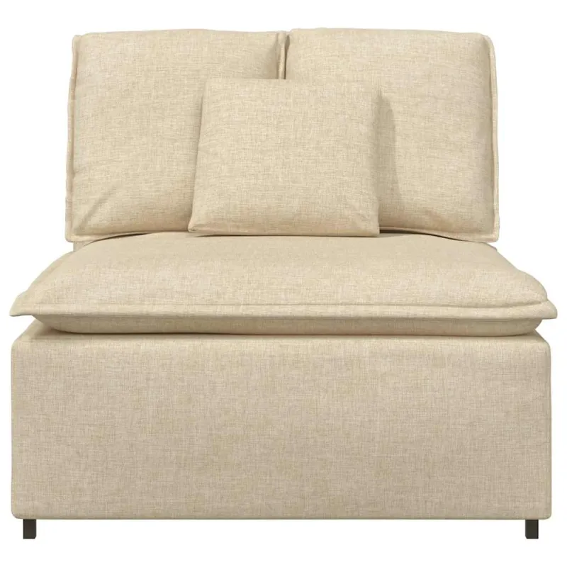 Modulinė sofa su pagalvėlėmis, kreminės spalvos, 100 cm