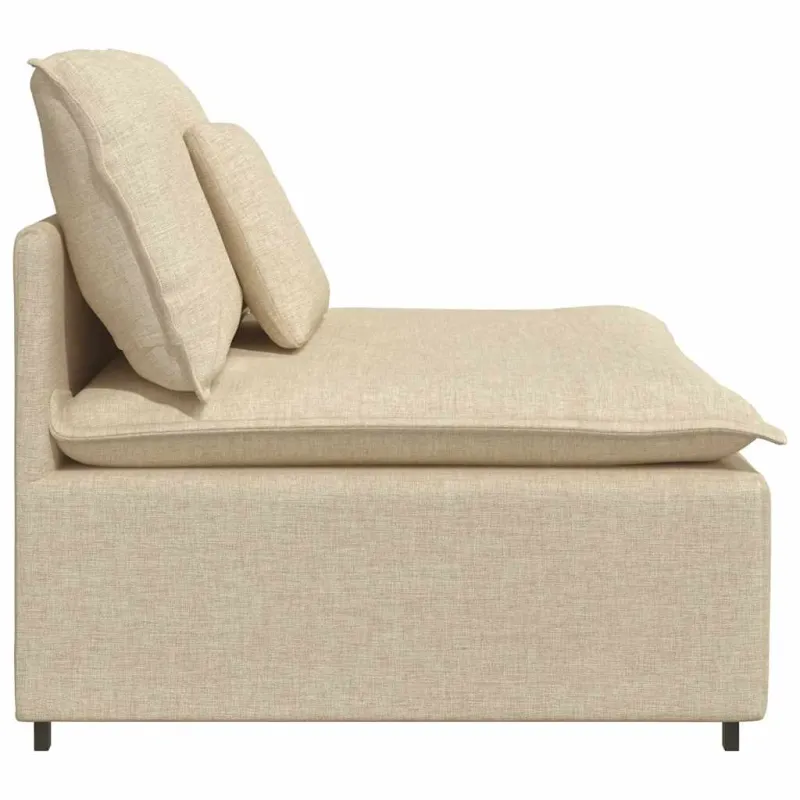Modulinė sofa su pagalvėlėmis, kreminės spalvos, 100 cm