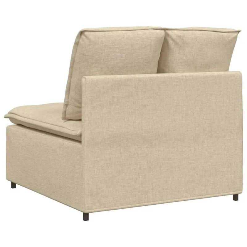 Modulinė sofa su pagalvėlėmis, kreminės spalvos, 100 cm