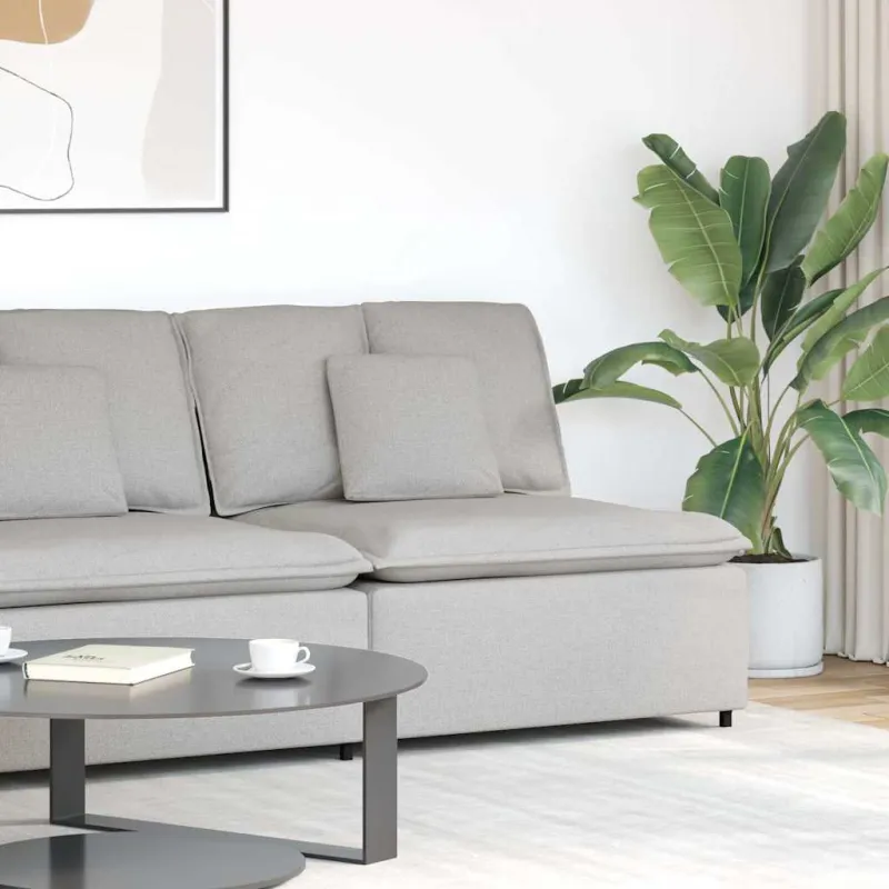 Modulinė sofa su pagalvėlėmis, pilka, 100 cm