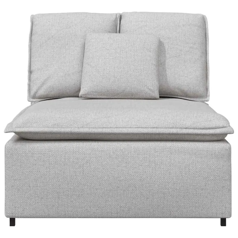 Modulinė sofa su pagalvėlėmis, pilka, 100 cm