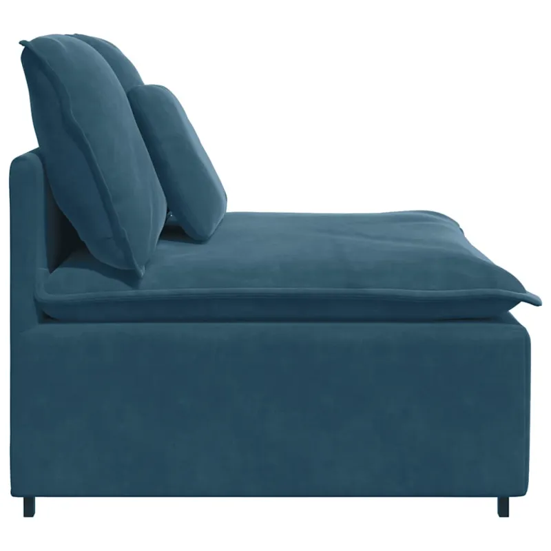 Modulinė sofa su pagalvėlėmis, mėlyna, 100 cm