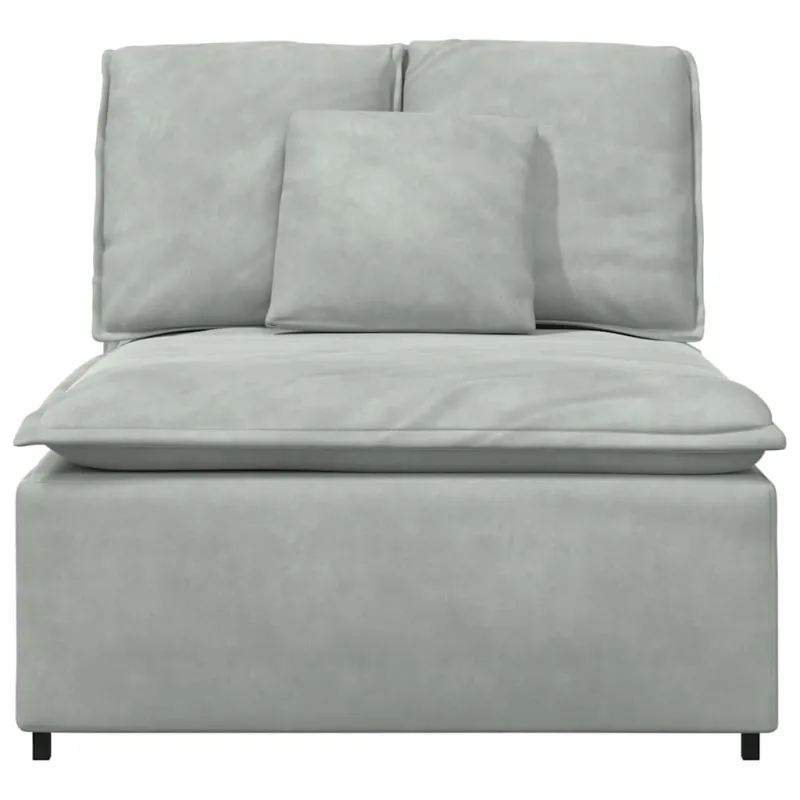 Modulinė sofa su pagalvėlėmis, šviesiai pilka, 100 cm