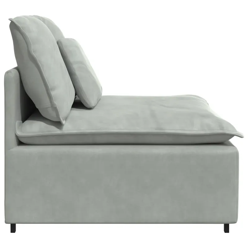 Modulinė sofa su pagalvėlėmis, šviesiai pilka, 100 cm