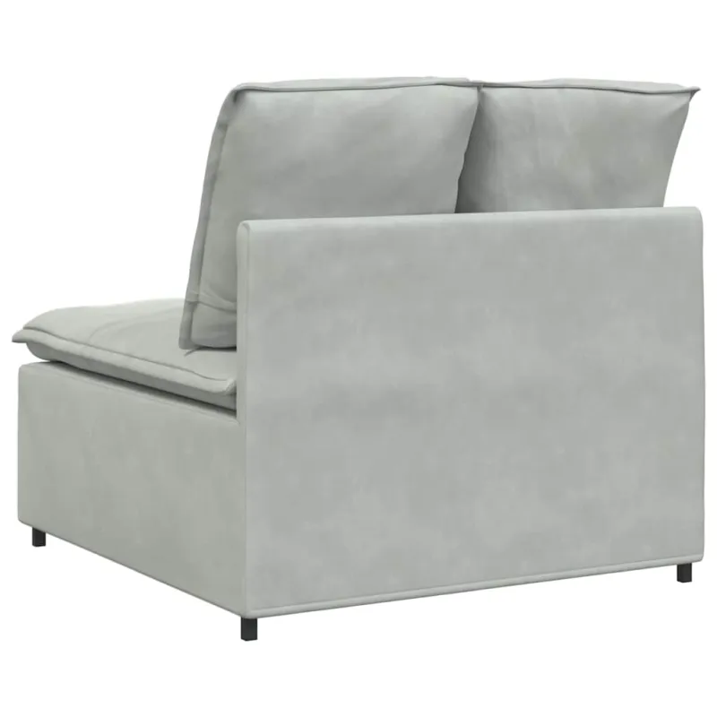 Modulinė sofa su pagalvėlėmis, šviesiai pilka, 100 cm