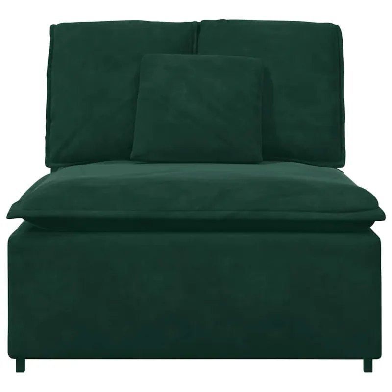 Modulinė sofa su pagalvėlėmis, tamsiai žalia, 100 cm