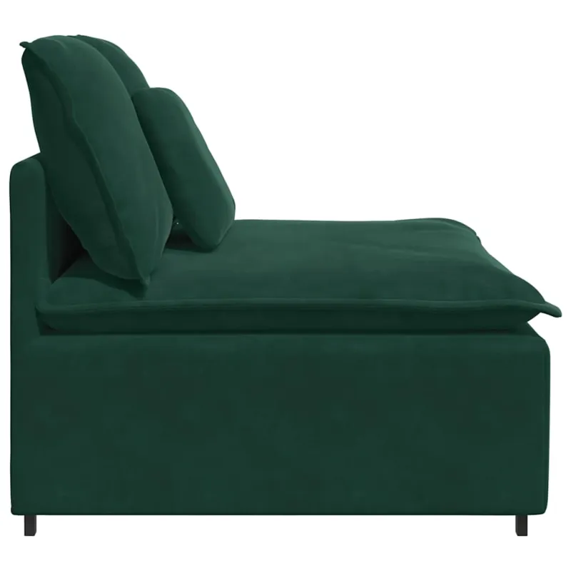 Modulinė sofa su pagalvėlėmis, tamsiai žalia, 100 cm