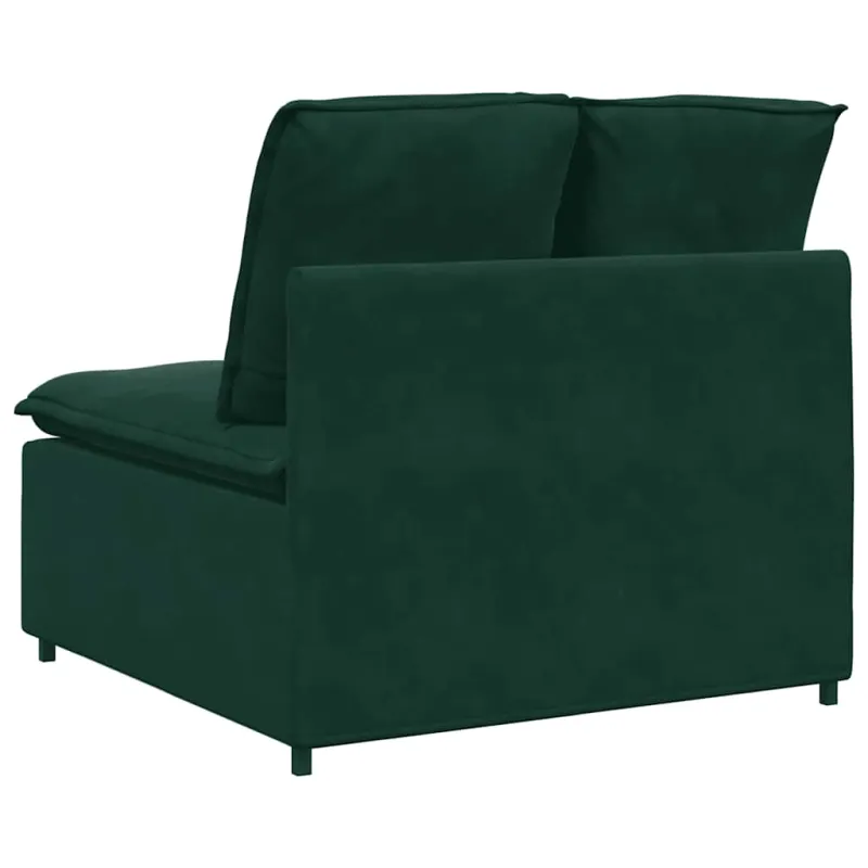 Modulinė sofa su pagalvėlėmis, tamsiai žalia, 100 cm