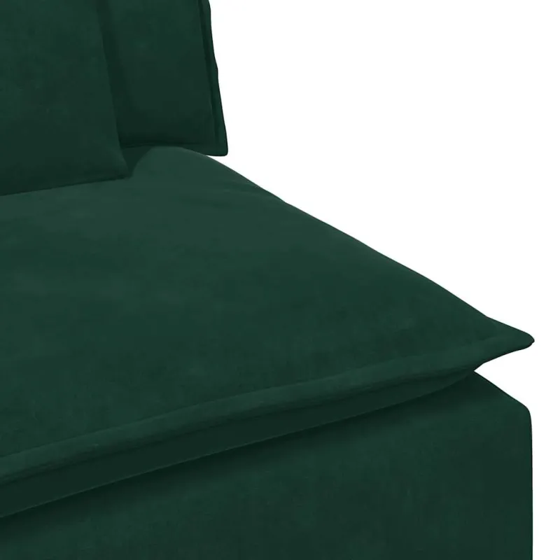 Modulinė sofa su pagalvėlėmis, tamsiai žalia, 100 cm