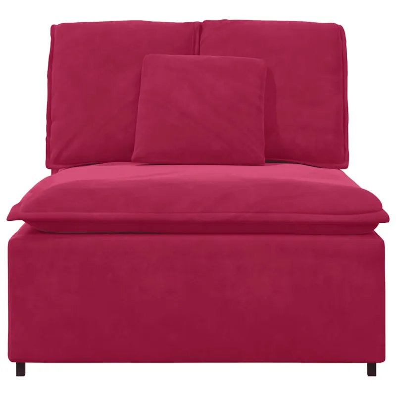 Modulinė sofa su pagalvėlėmis, vyno raudonumo, 100 cm