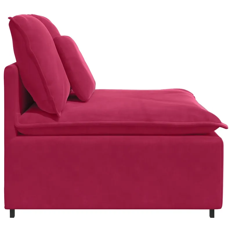 Modulinė sofa su pagalvėlėmis, vyno raudonumo, 100 cm