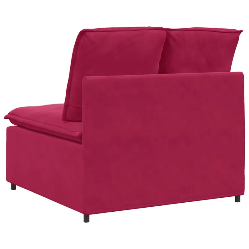 Modulinė sofa su pagalvėlėmis, vyno raudonumo, 100 cm