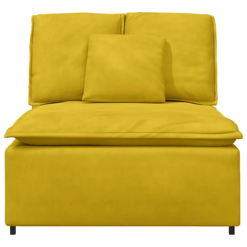 Modulinė sofa su pagalvėlėmis, geltona, 100 cm